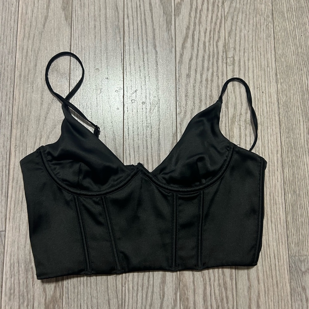Satin cropped corset